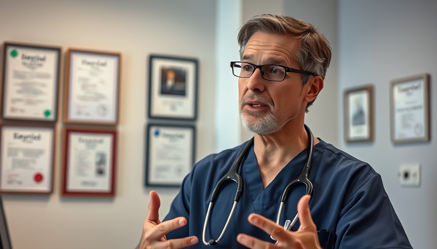 Doctor discusses sermorelin and hair loss in a medical office.