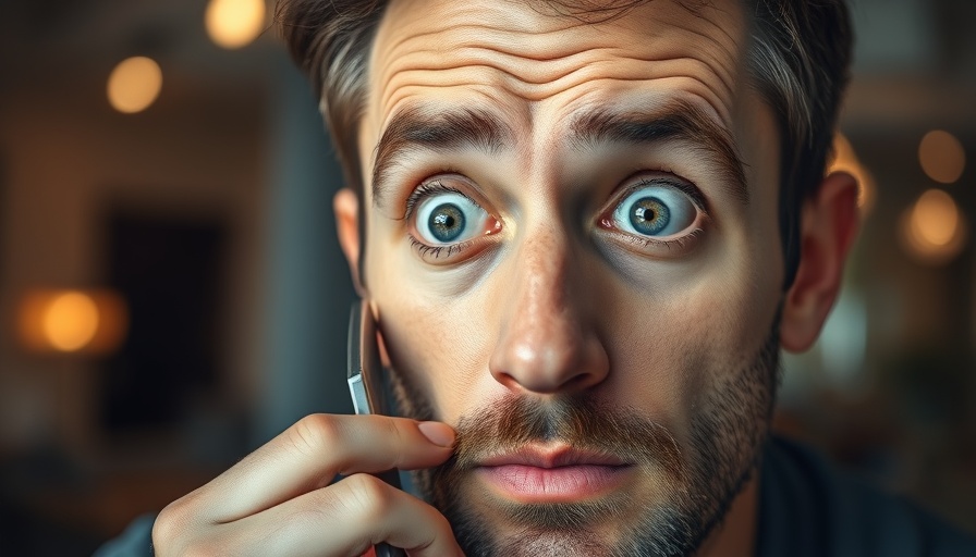 Thoughtful man considering the Shaving Eyelashes Trend.