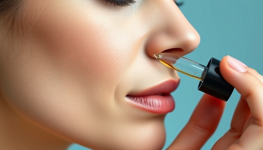 Woman applying wrinkle-softening serum with a dropper