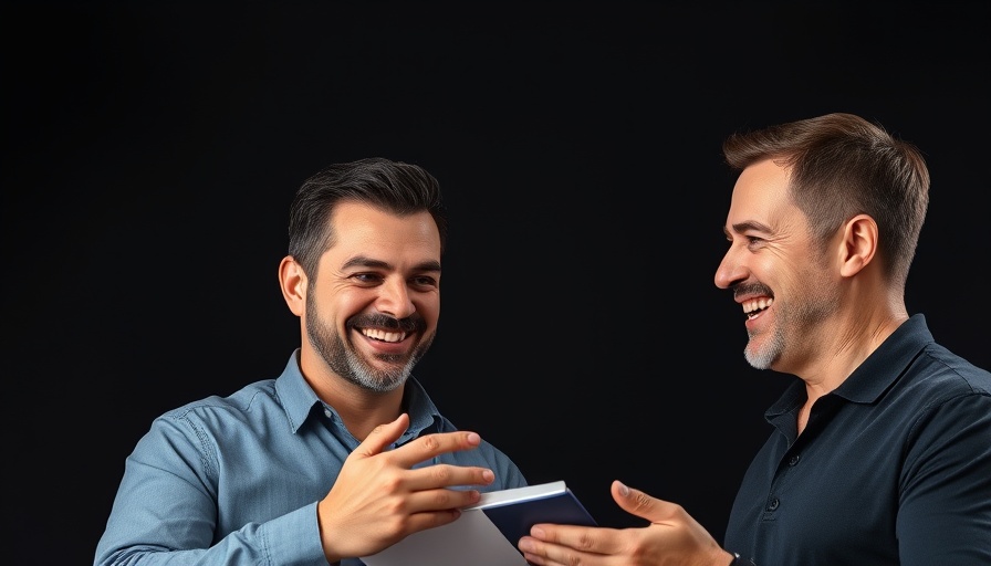 Men discussing hair transplants in Turkey with visible design on forehead.