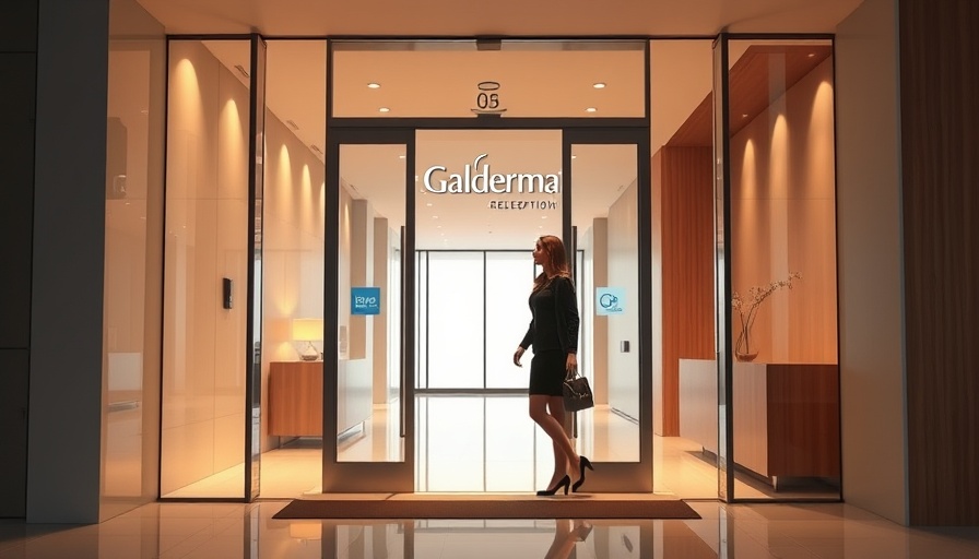 Galderma US Headquarters Miami entrance with glass doors.