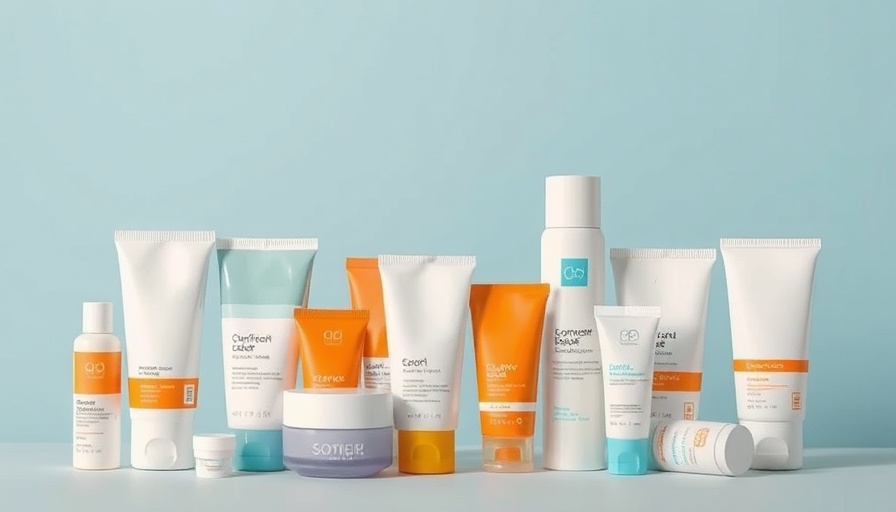 Assorted dermatologist recommended sunscreen bottles and tubes.