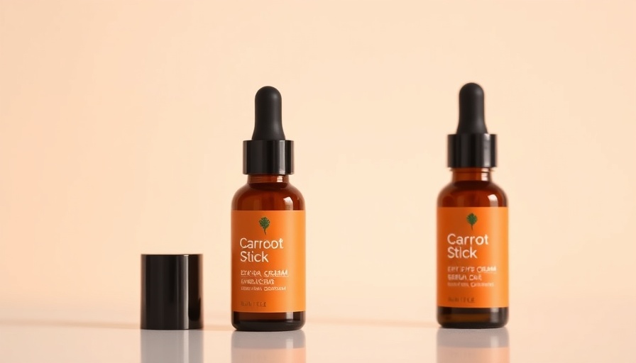 Carrot & Stick eye cream and serum against soft gradient.