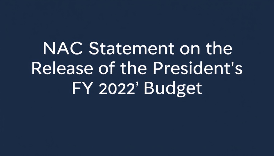 NAC statement on FY 2026 budget release