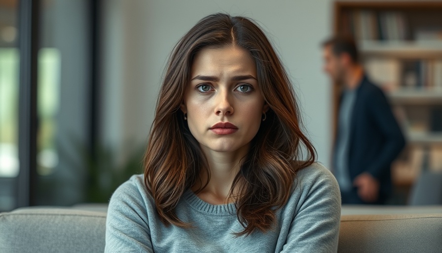 Concerned woman reflecting on domestic violence and divorce.