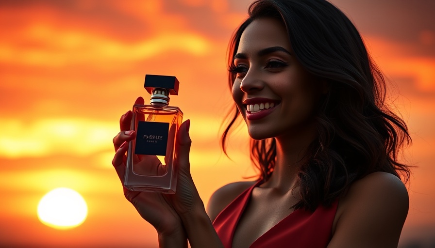 Best new fragrances July with elegant woman at sunset.