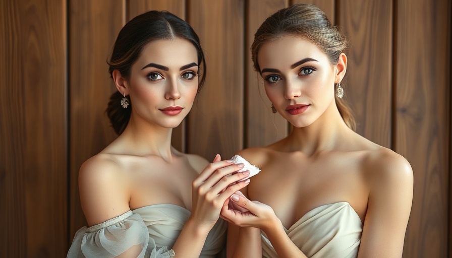 Elegant women showcasing setting powder for mature skin.