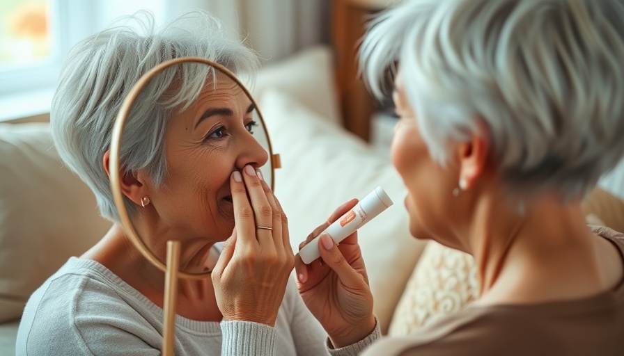 Mature woman caring for skin, focusing on menopause skin shift.