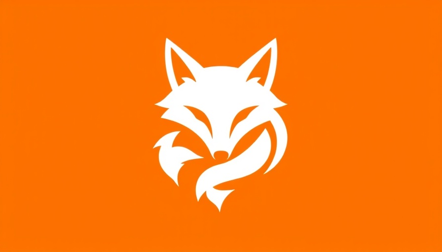 Minimalist fox logo on bright orange background symbolizing Parkinson's disease research.