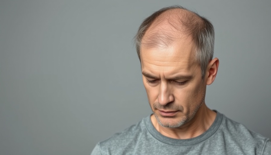 Middle-aged man with thinning hair considering hair transplant.