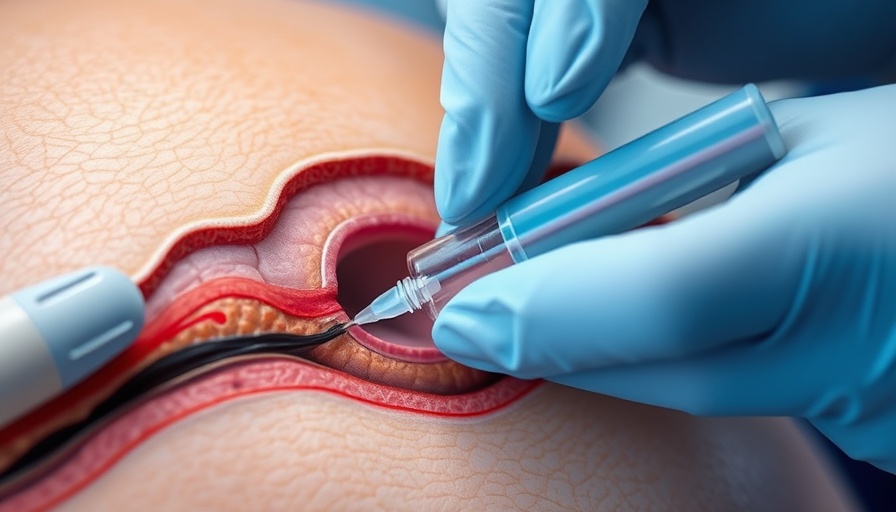 BodyBanking procedure depiction with skin cross-section.