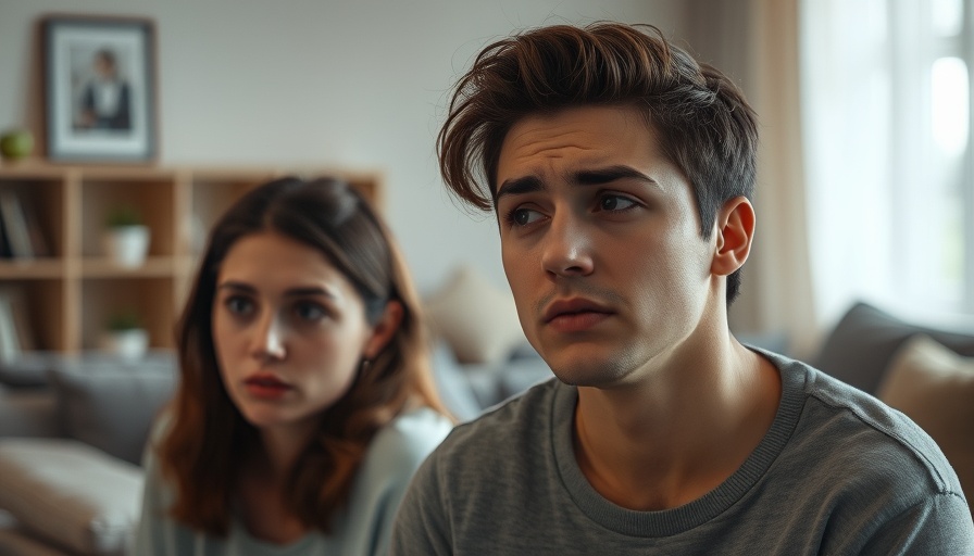Impact of an affair in a divorce shown by couple's tense expressions.