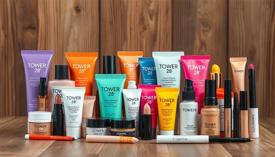 Tower 28 beauty products under $30, vibrant makeup collection.