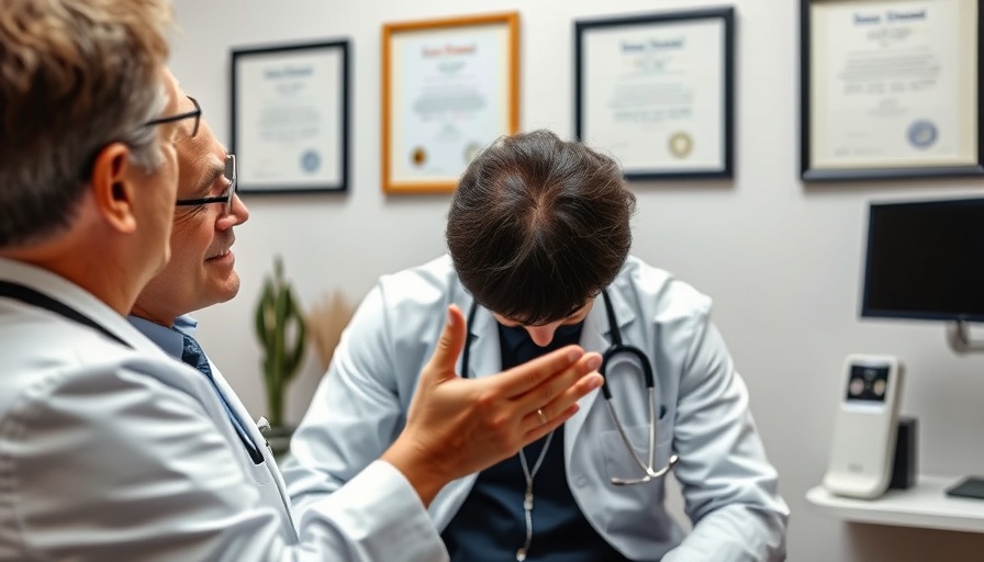 3,000 grafts hair restoration Q&A with a medical expert in an office.