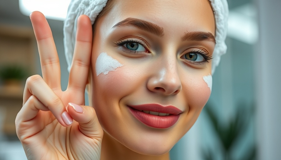 Korean cosmetic treatments being showcased with peace sign gesture, informative overlay.