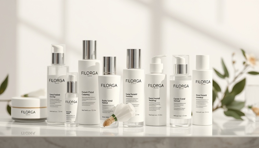 Filorga Skincare products elegantly displayed for a review.