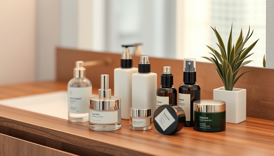 Collection of skincare products on a wooden vanity, Paula's Choice reviews.