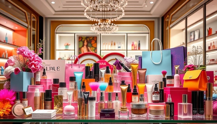Colorful beauty products showcasing Labor Day beauty sales.