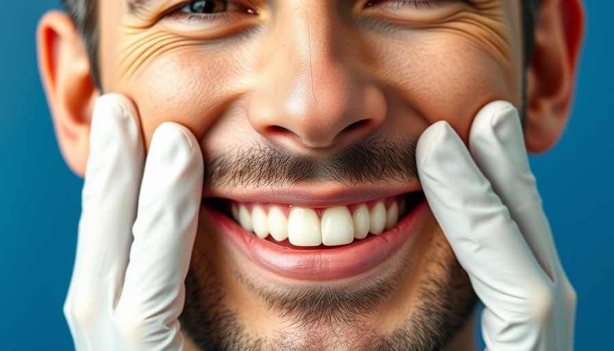 Smiling man with surgical lines on nose and gloved hands; Choosing a Rhinoplasty Surgeon in Delhi.