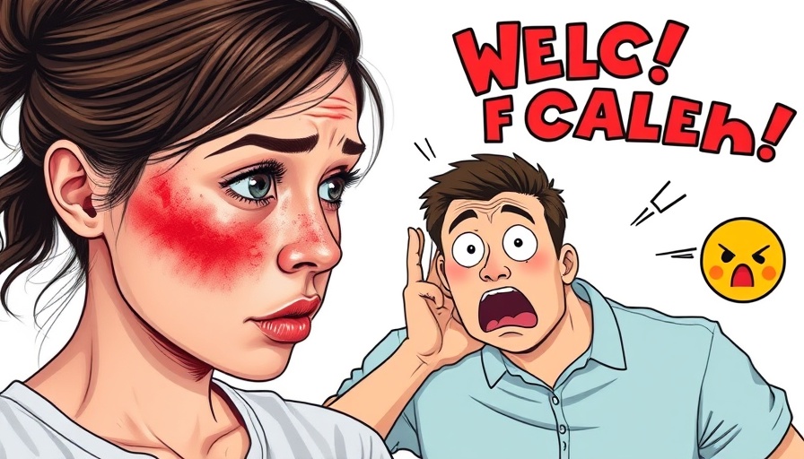 Graphic illustrating skin care mistakes with visual reactions.