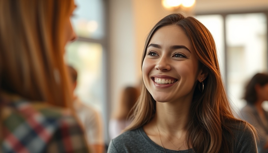 Smiling female discussing plastic surgery, Did Natalie Portman Have Plastic Surgery inquiry.