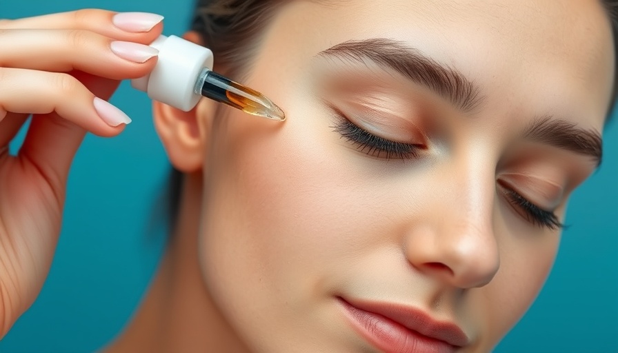 Close-up of a scalp with a dropper applying Korean scalp serums.