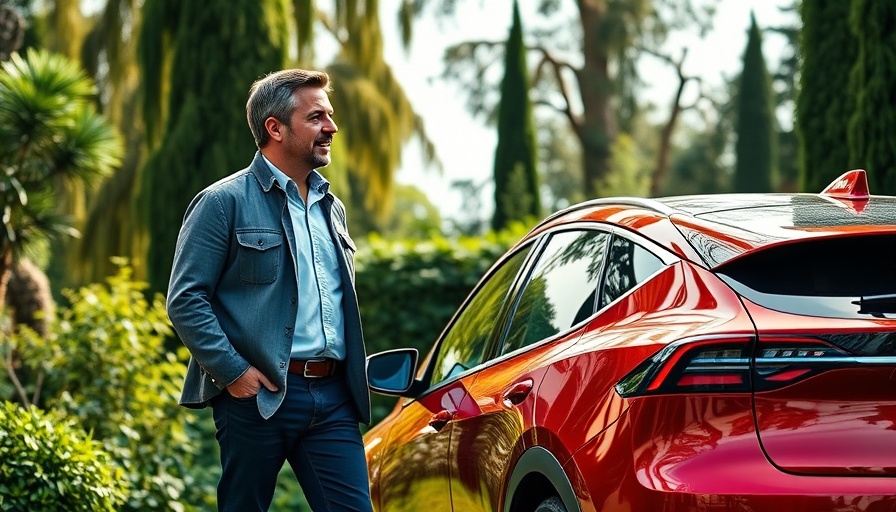 Electric CLA performance and features discussion outdoors in a garden.