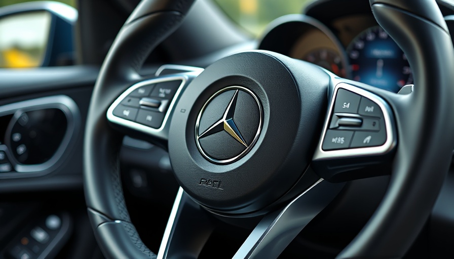 Mercedes steering wheel showcasing MB.DRIVE ASSIST PRO features.
