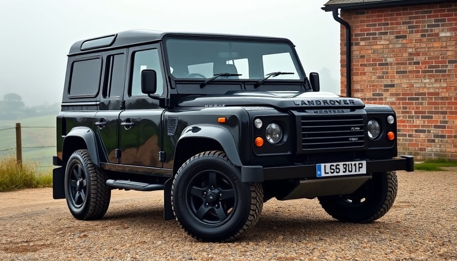 2021 Land Rover Defender 110 V8 Bond Edition parked in countryside.
