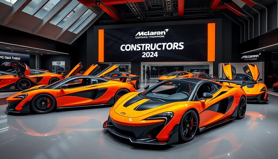 McLaren Celebration Edition Cars in a modern showroom.