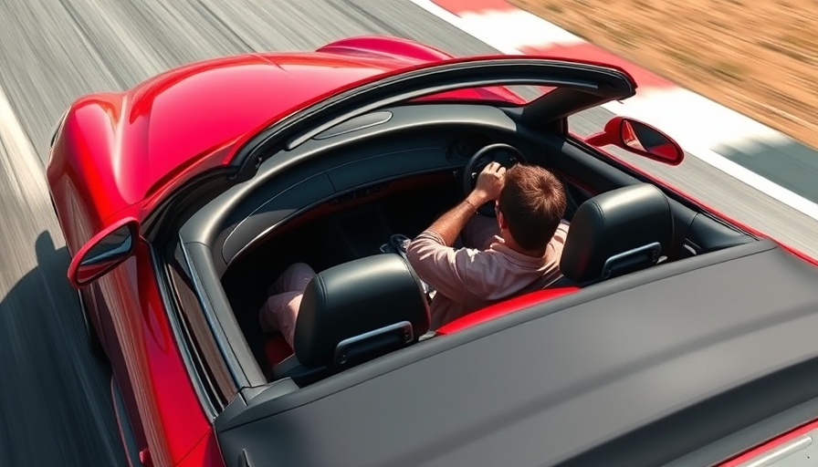 Affordable sporty roadster under €15000 racing on a track, bright daylight.