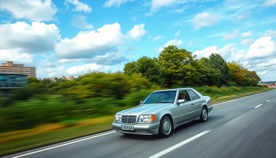 Mercedes C 36 AMG appreciation on a scenic highway background.