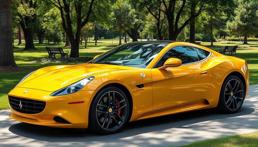 Luxury sports car in scenic park, highlighting preventive care.
