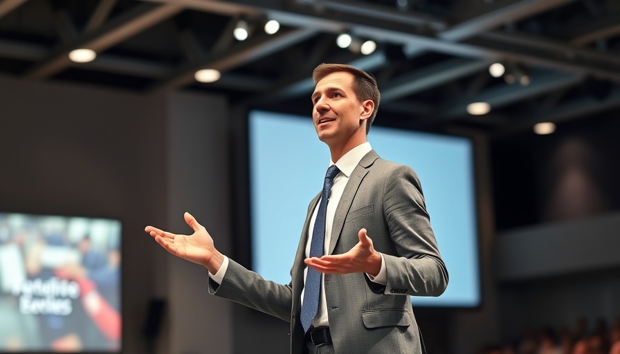 Executive discusses Kia Plan S strategy on stage during CEO event