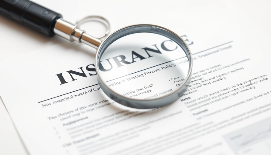 Insurance document and magnifying glass representing Arkansas car accident lawyer.