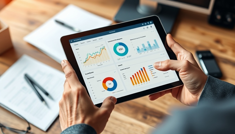 Tablet showing automotive actionable insight solution with data.