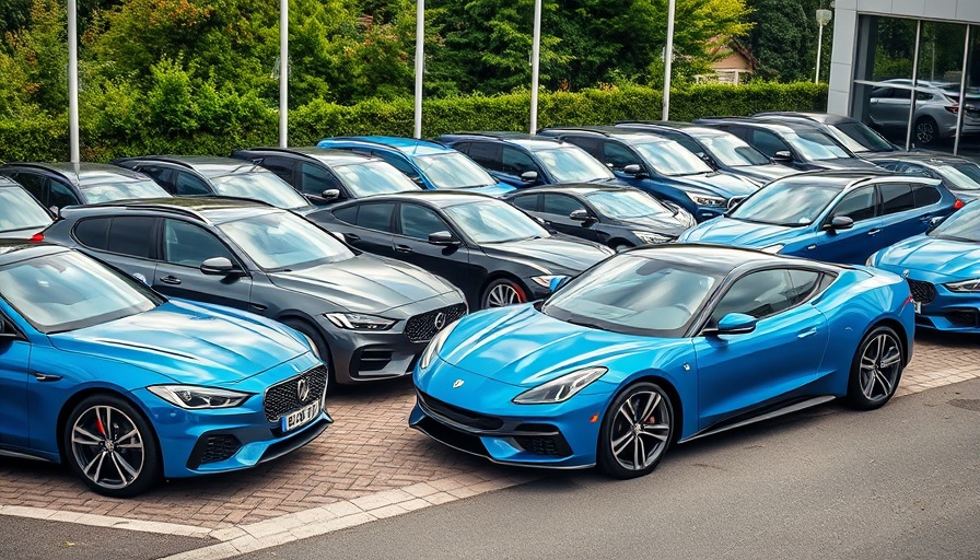 Modern cars in a dealership reflect consumer spending inflation in the automotive market.