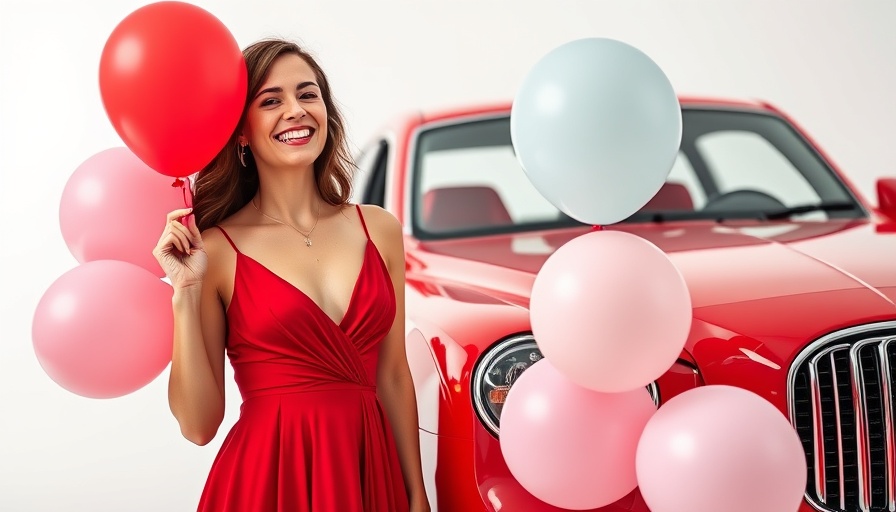 Rose Vintage G63 and woman with balloons in studio setting.