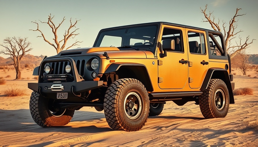 Rugged off-road vehicle on sandy terrain, daytime.