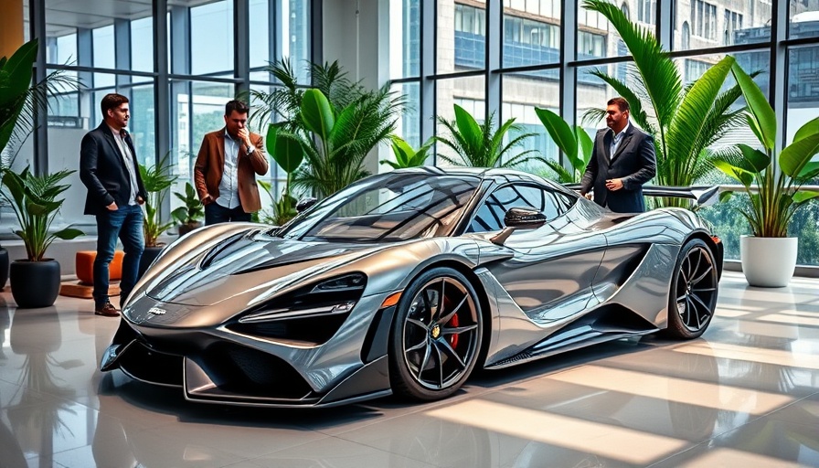 Zenvo Aurora hypercar in UK dealer showroom with individuals