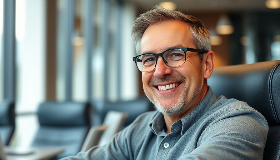 Smiling man at NFDA Conference 2025 in professional setting.