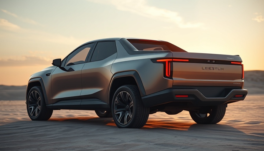 Jeff Bezos-Backed EV Startup Slate Motors unveils futuristic electric truck on beach.