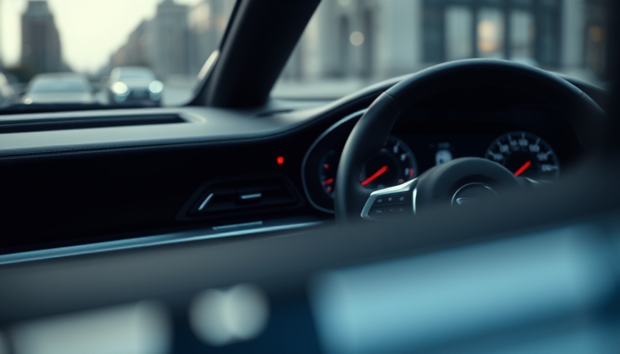 Close-up view of a luxury car dashboard, sleek design.