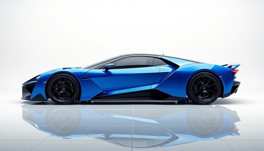 Futuristic blue sports car showcasing cutting-edge design and technology.