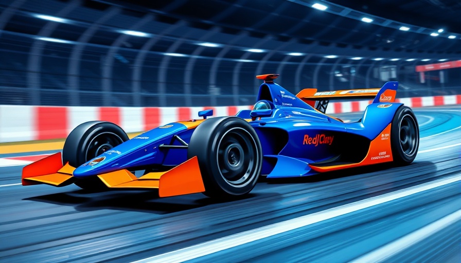 Gamification in Online Casino illustrated as a dynamic formula race car.