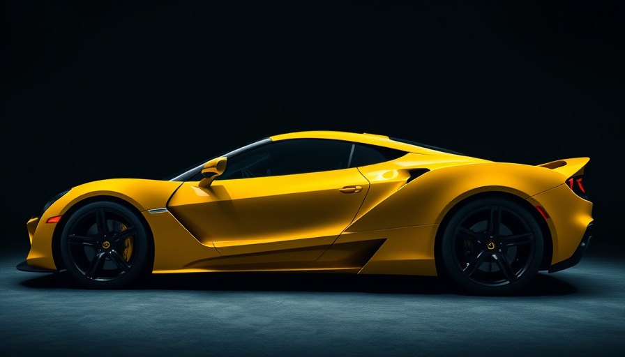 Modern yellow sports car, sleek and aggressive design.