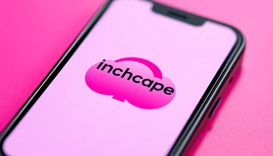 Inchcape app on smartphone screen with vibrant background