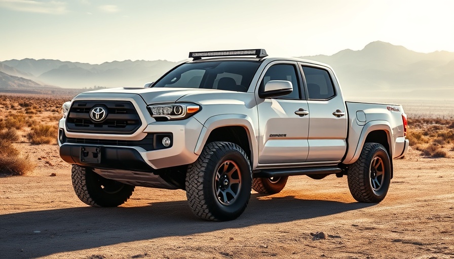 Rugged truck in desert showing custom truck wrap styles amid mountains.