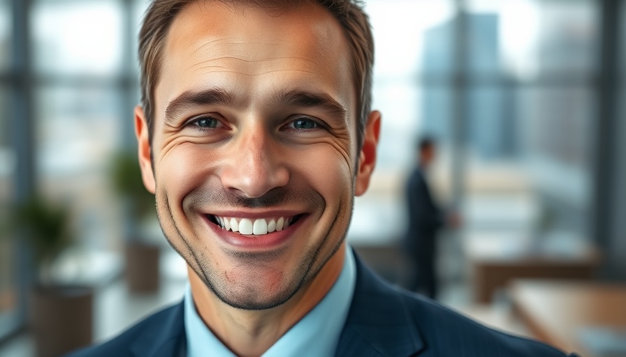 Professional man in blue suit in office setting, using customer data to drive profits.