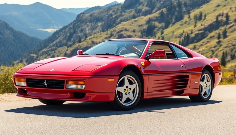 1990 Ferrari 348tb in scenic mountain setting.
